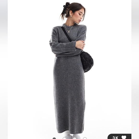 ASOS Dresses & Skirts - ASOS DESIGN seam front knit midaxi dress charcoal